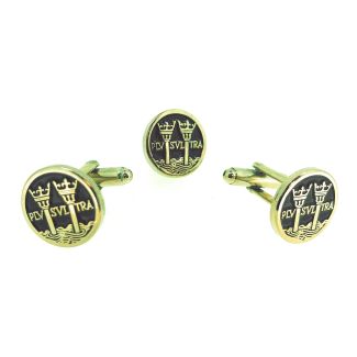 Pack Completo de Gemelos para Camisa y Pin de solapa de la Moneda Antigua Plus Ultra - Gemelolandia