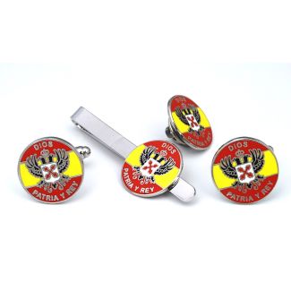 Pack Completo Gemelos de Camisa Pasador y Pin Escarapela Carlista Requete