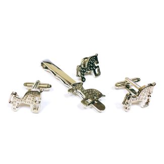 Pack Gemelos de Camisa Pasador y Pin Caballo de Soria