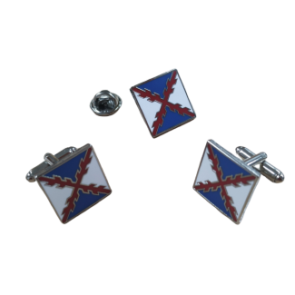 Pack Gemelos y Pin Bandera Tercio Viejo de Napoles 17x17mm - Gemelolandia