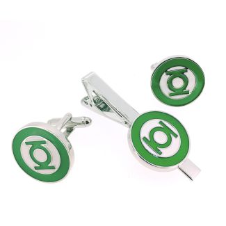 Pack Pasador de Corbata Gemelos para Camisa Linterna Verde - GEMELOLANDIA