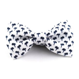 Pajarita 100% Algodon HUGO White Palm Tree 50312653 Bow Tie 01