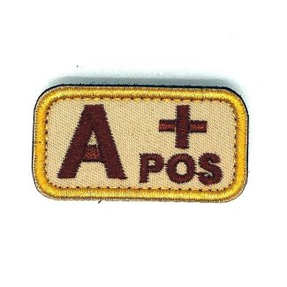 Parche Bordado Hook and Loop  Grupo Sanguíneo A+ 5x2,5cm-Gemelolandia