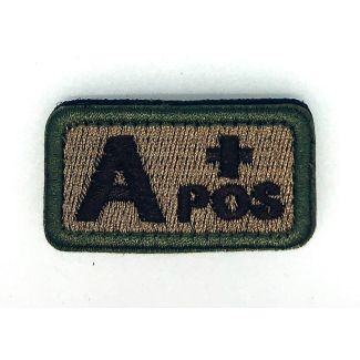 Parche Bordado Hook and Loop  Grupo Sanguíneo A+ Modelo 3 5x2,5cm-Gemelolandia