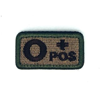 Parche Bordado Hook and Loop  Grupo Sanguíneo O+ Modelo 3 5x2,5cm-Gemelolandia