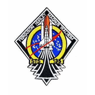 Parche Bordado Hook and Loop STS 135 Nasa 11x9cm - Gemelolandia