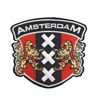 Parche Bordado Termoadhesivo Escudo de Amsterdam 8,5 cm - Gemelolandia