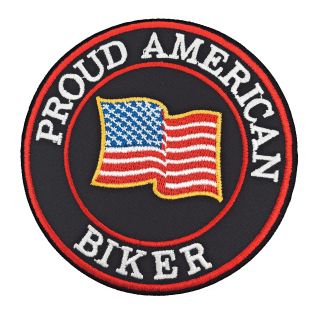 Parche Bordado Termoadhesivo Proud American Biker 9 cm