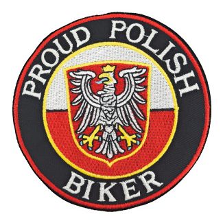 Parche Bordado Termoadhesivo Proud Polish Biker 9 cm - Gemelolandia