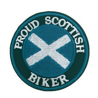 Parche Bordado Termoadhesivo Proud Scottish Biker 7cm - Gemelolandia