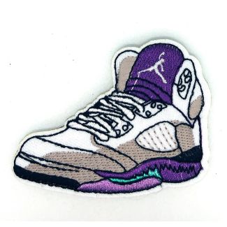 Parche Bordado Termoadhesivo Zapatillas Nike Jordan Moradas 7x5cm-Gemelolandia