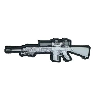 Parche de Goma Hook and Loop Fusil Francotirador Blanco - 15x4,5 cm - Gemelolandia