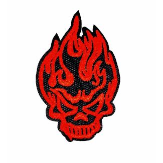 Parche Termoadhesivo Calavera en llamas 6,5x 4,5 cm - Gemelolandia