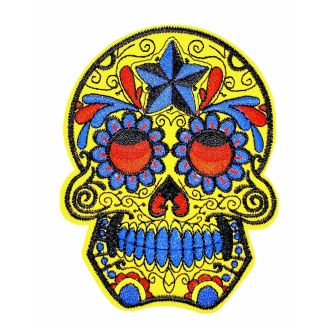 Parche Termoadhesivo Calavera Katrina white big mod1 10x7,5 cm - Gemelolandia