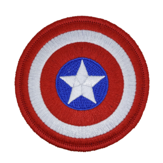 Parche Termoadhesivo Escudo Capitán América 8cm -Gemelolandia