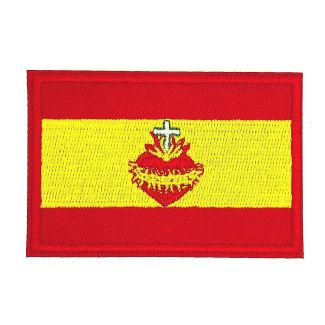 Parche Termoadhesivo de la Bandera de España Sagrado Corazon 7cm - Gemelolandia