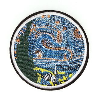 Parche Termoadhesivo La Noche Estrellada Van Gogh Versión 2 8cm-Gemelolandia