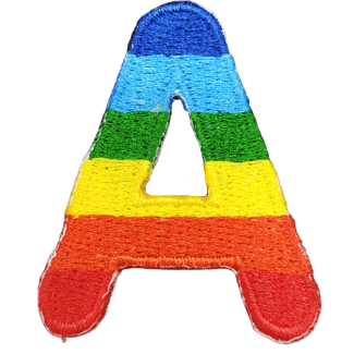 Parche Termoadhesivo Letra Letter A Arco iris 4 cm - Gemelolandia