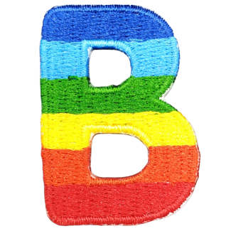 Parche Termoadhesivo Letra Letter B Arco iris 4 cm - Gemelolandia