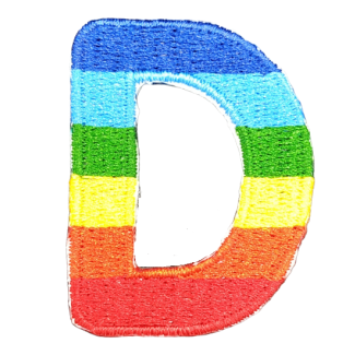 Parche Termoadhesivo Letra Letter D Arco iris 4 cm - Gemelolandia