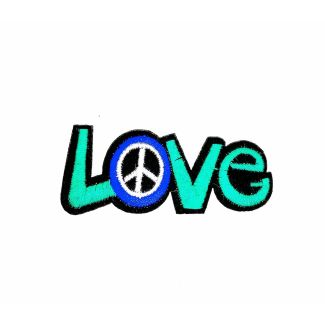 Parche Termoadhesivo Love and peace 6,5x2,5 cm - Gemelolandia