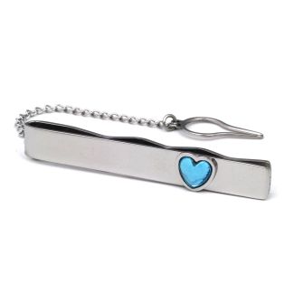 Pasador de Corbata AquaMarina Heart Stone 01