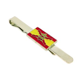Pasador de corbata de la Bandera Sagrado Corazon con Cruz de San Andres - Gemelolandia