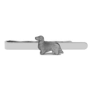 Pasador de Corbata Perro raza Collie color plateado 18mm - Gemelolandia