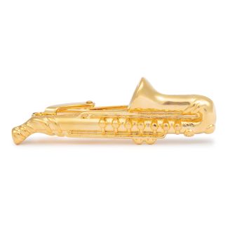 Pasador de corbata Saxofón dorado 23x12mm