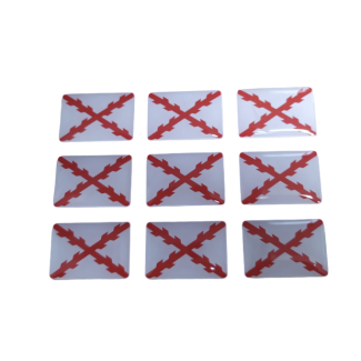 Pegatinas Bandera Aspa de Borgoña o Cuz de San Andres 16x11mm - Gemelolandia