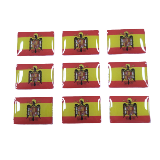 Pegatinas Bandera España Aguila de San Juan 16x11mm - Gemelolandia