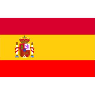 Pack of 5 stickers of the Spanish flag with shield 10x6cm