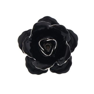 Pin Broche de Solapa Flor Negra 01