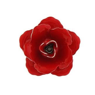 Pin Broche de Solapa Flor Roja 01