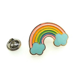 Pin de Solapa Arco Iris con 2 Nubes 30x15mm-Gemelolandia