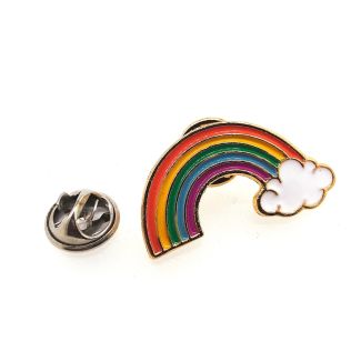 Pin de Solapa Arco Iris con Nube 30x15mm-Gemelolandia