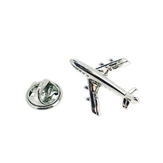 Pin de Solapa Avión de Pasajeros Plateado - Gemelolandia