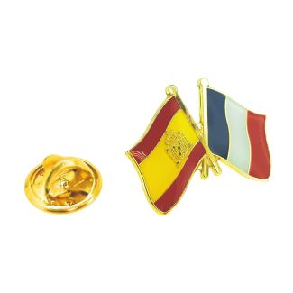 Pin de Solapa Bandera de España y Bandera de Francia - Gemelolandia