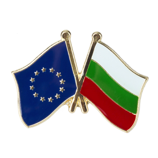 Pin de Solapa Bandera de La Unión Europea y Bandera de Bulgaria-Gemelolandia