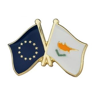 Pin de Solapa Bandera de La Unión Europea y Bandera de Chipre-Gemelolandia