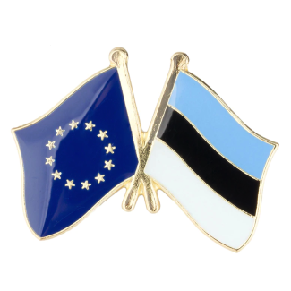 Pin de Solapa Bandera de La Unión Europea y Bandera de Estonia-Gemelolandia