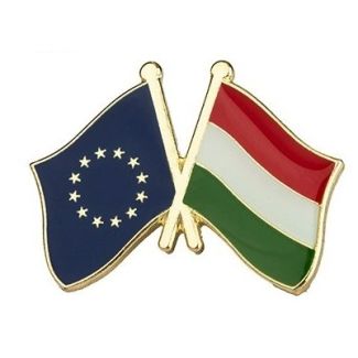 Pin de Solapa Bandera de La Unión Europea y Bandera de Hungría-Gemelolandia