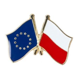 Pin de Solapa Bandera de La Unión Europea y Bandera de Polonia-Gemelolandia