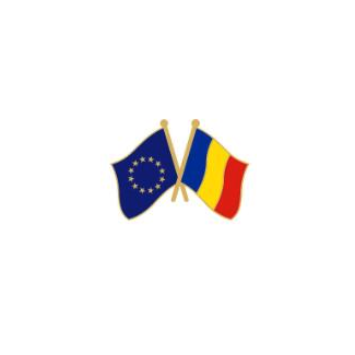Pin de Solapa Bandera de La Unión Europea y Bandera de Rumanía-Gemelolandia