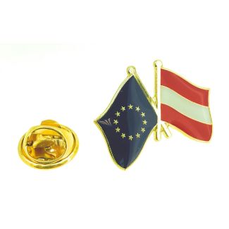 Pin de Solapa Bandera de La Unión Europea y Bandera de Austria - Gemelolandia