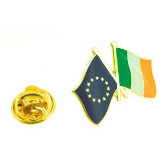 Pin de Solapa Bandera de La Unión Europea y Bandera de Irlanda - Gemelolandia