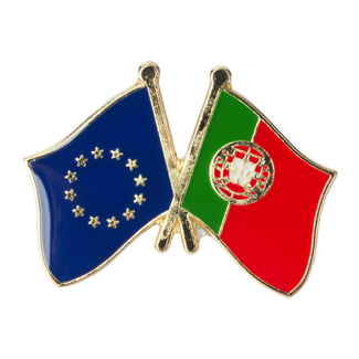 Pin de Solapa Bandera de la Unión Europea y Bandera de Portugal - Gemelolandia