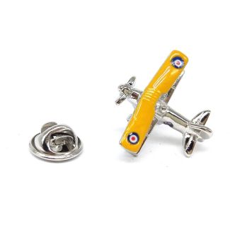 Pin de Solapa Biplano Amarillo 3D con Símbolo RAF