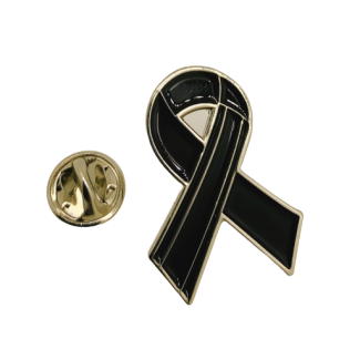 Pin de Solapa Black Ribbon-Lazo Negro - gemelolandia
