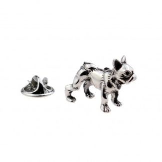 Pin de Solapa Bulldog Francés 3D Plateado - Gemelolandia